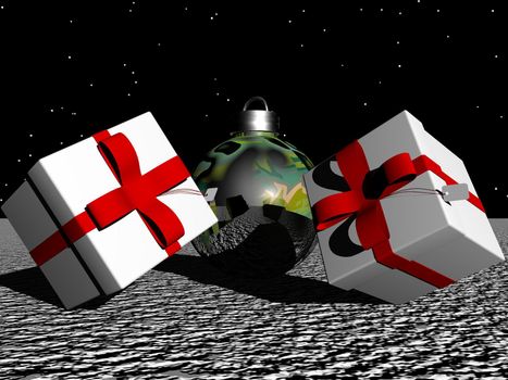 Celebration theme with christmas gifts