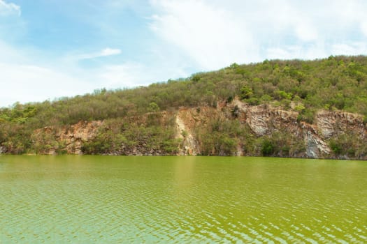 Reservoir formed by the rain. And bring water to the consumer