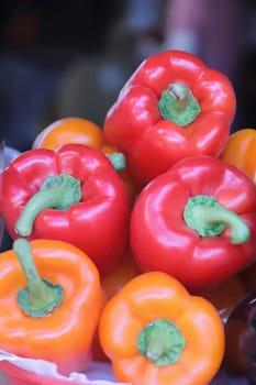 Image of red and yellow raw pepper