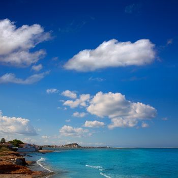 Denia las Rotas and Marineta Casiana beach at alicante Valencia Province of Spain