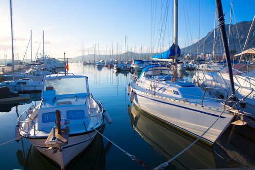 Denia marina boats in alicante Valencia Province of Spain