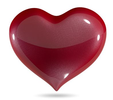 3d illustration symbolic red heart on a white background