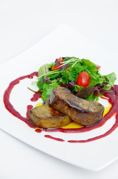 Foie gras salad, Gourmet menu