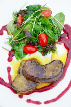 Foie gras salad, Gourmet menu