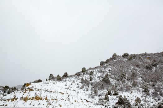 Nevada USA spring first snow in the mountains