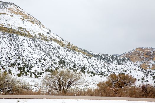 Nevada USA spring first snow in the mountains