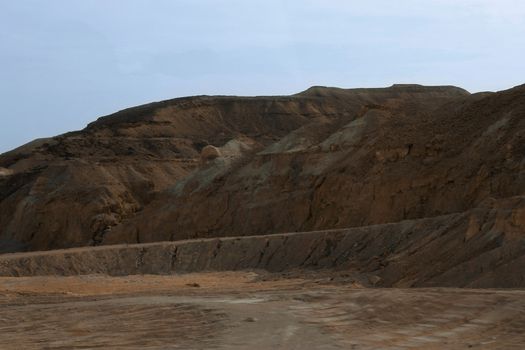 An Israel desert and cloudy stormy sky