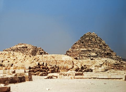 Pyramids In The Desert Of Egypt Giza