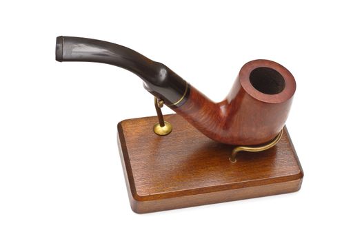 Smoking pipe on stand, isolated