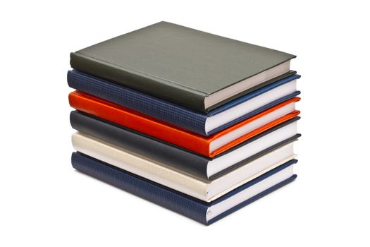 Stack of books, isolated on white background