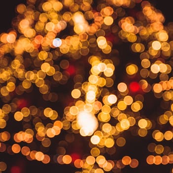 Defocused Christmas tree lights in the night