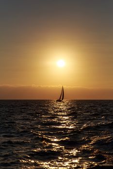 Sailboat against a beautiful sunset