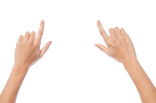 Female hands isolated on white background