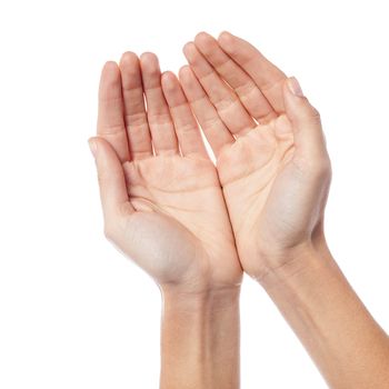 Cupped hands of a woman