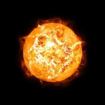 An image of a detailed sun in space