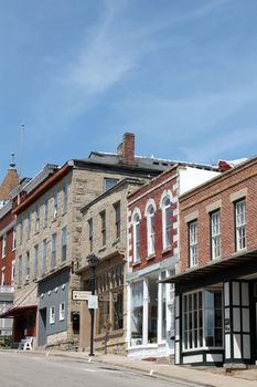 View of the downtown area of the historical community of Mineral Point, Wisconsin.