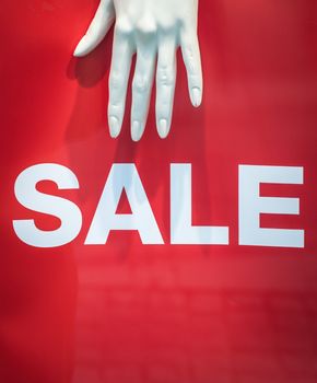 A Mannequin Hand And Sale Sign Retail Store Display