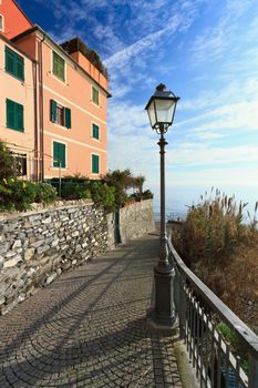 Liguria - promenade in Sori, small village in Liguria, Italy
