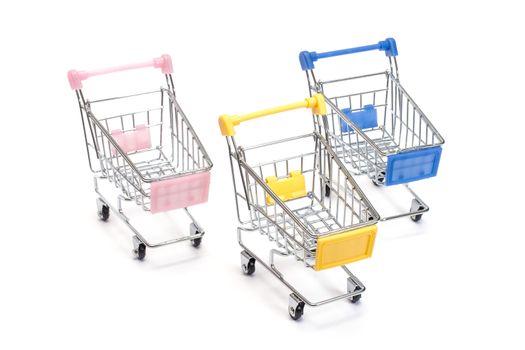 Shopping carts isolated on white background