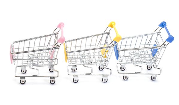 Shopping carts isolated on white background