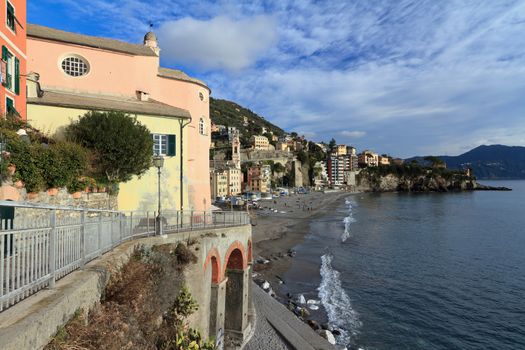 promenade in Sori, small village in Liguria, Italy