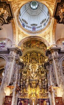 Basilica Dome Church of El Salvador, Iglesia de El Salvador, Andalusia, Seville Spain.  Built in the 1700s.  Second largest church in Seville.