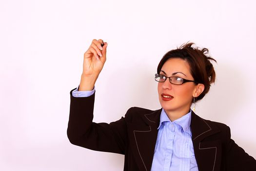portrait of businesswoman with pen