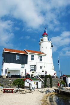 Lighthouse Paard van Marken in afternoon, North Holland, Netherlands