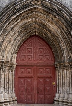 old wooden door in the city gate