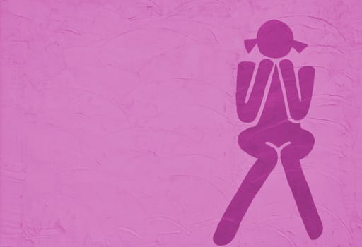 woman sign on pink grunge background