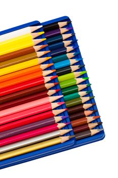 set color pencils on a white background