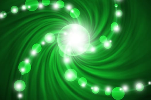 abstract line with swirl green background