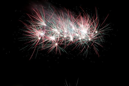 Magnificent fireworks display exploding across the night sky