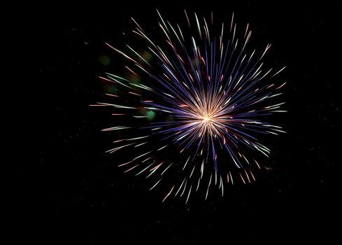Magnificent fireworks display exploding across the night sky