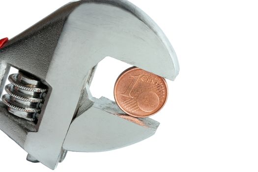 1 euro cent coin in the spanner