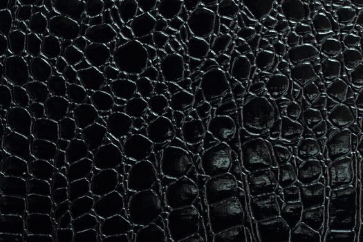 Black crocodile leather texture with for background