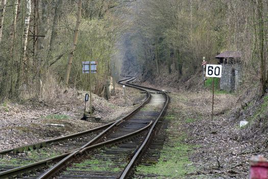 Shot of the old and abandoned train track