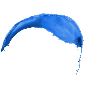 blue paint splash isolated on white background