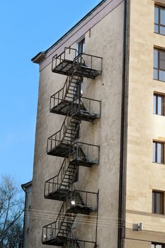 Fire escape on the building