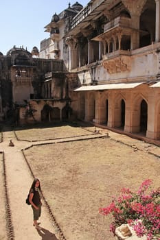 Courtyard of Bundi Palace, Rajasthan, India