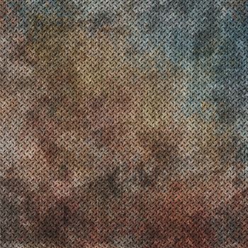 Background of metal diamond plate in grungy color.
