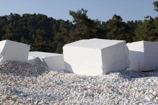 White marble blocks