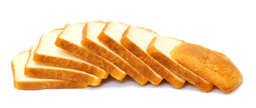 Sliced bread isolated on white background