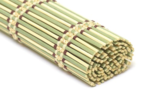 Bamboo mat on white background