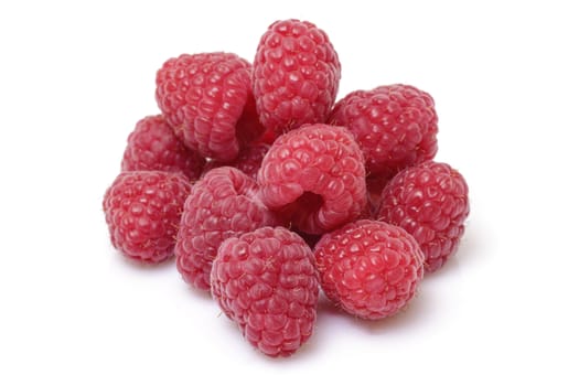 Fresh raspberry on white background