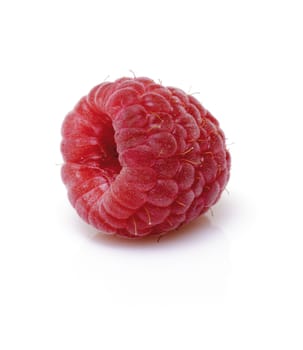 Fresh raspberry on white background