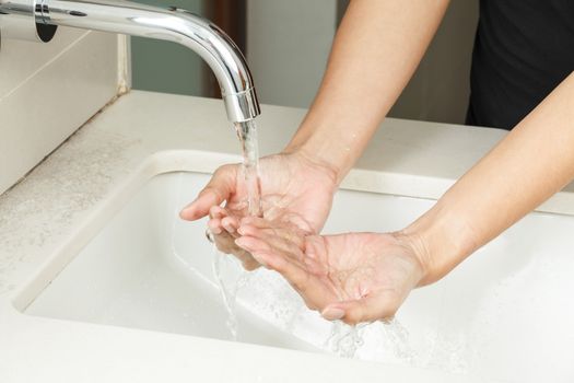 Washing hands with soap