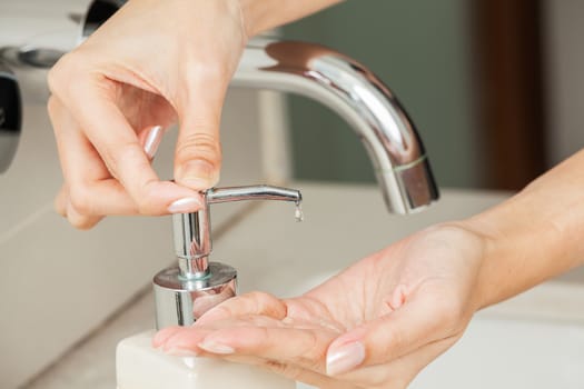 Washing hands with soap