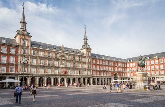 MADRID, SPAIN - SEPTEMBER 2: Central square of Plaza Mayor, in Madrid, Spain, on September 2, 2013