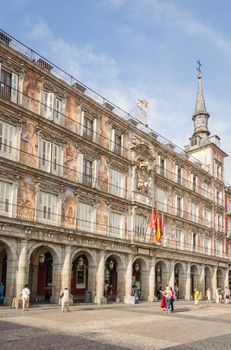 MADRID, SPAIN - SEPTEMBER 2: Central square of Plaza Mayor, in Madrid, Spain, on September 2, 2013